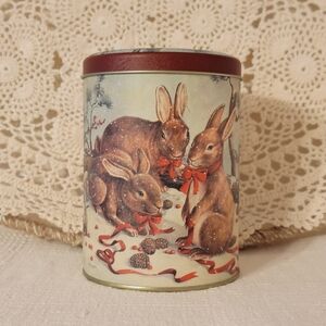Winter / Holiday Rabbit Tin